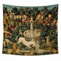 Arazzo da parete 150 x 130 cm in tessuto stampato multicolore con scena figurativa