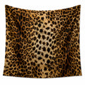 Arazzo da parete 150 x 150 cm in poliestere beige marrone con stampa leopardata decorativa