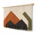 Arazzo da parete 90 x 80 cm in cotone multicolore con frange stile geometrico