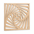 Decorazione da parete quadrata 60 x 60 cm in legno naturale con motivo geometrico traforato