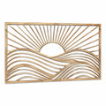 Decorazione da parete 120 x 70 cm in legno naturale - sole e onde stile bohémien