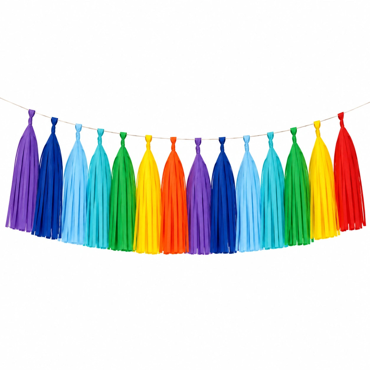 Ghirlanda con nappe 300 x 30 cm in carta velina multicolore per feste stile vivace